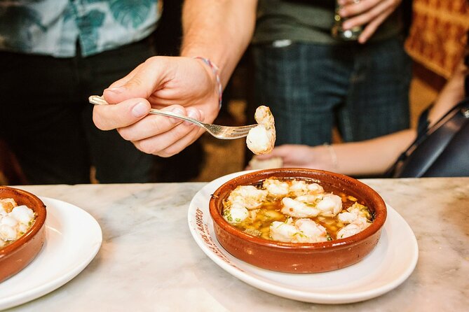 Private Seville Tapas & History Tour - Garlic shrimp at Bar Bistec