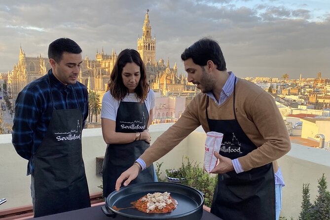 Sevilla: Rooftop Paella Cooking Class & 30-minute expert Q&A - Dinner, sangría, and a useful souvenir