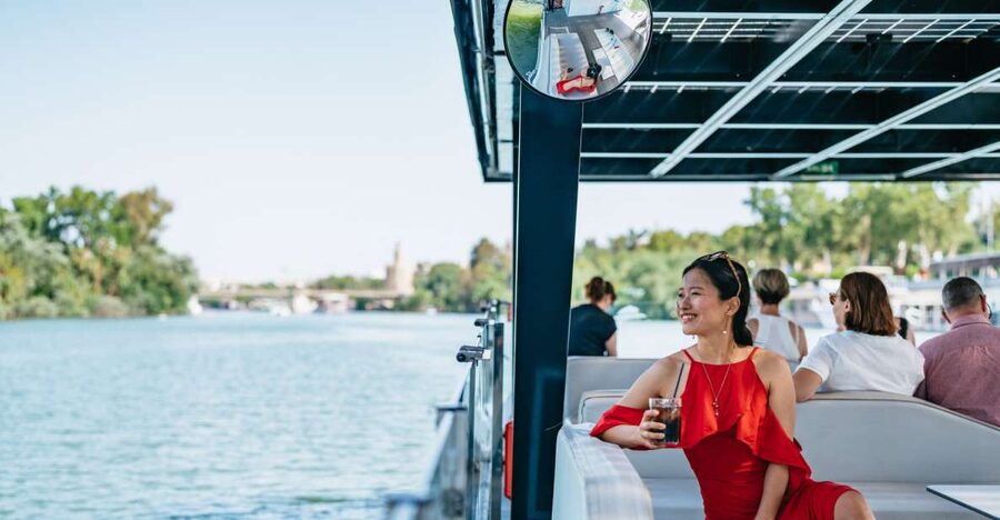 Seville: 1-Hour Guadalquivir River Sightseeing Eco Cruise - Torre del Oro from the water