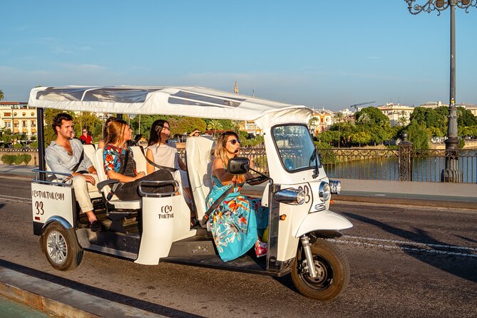 Tour Welcome Seville with Local Guide in Eco Tuk Tuk Private - Plaza de España and María Luisa Park