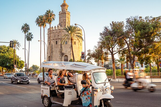 Tour Welcome Seville with Local Guide in Eco Tuk Tuk Private - Choosing between one hour and two